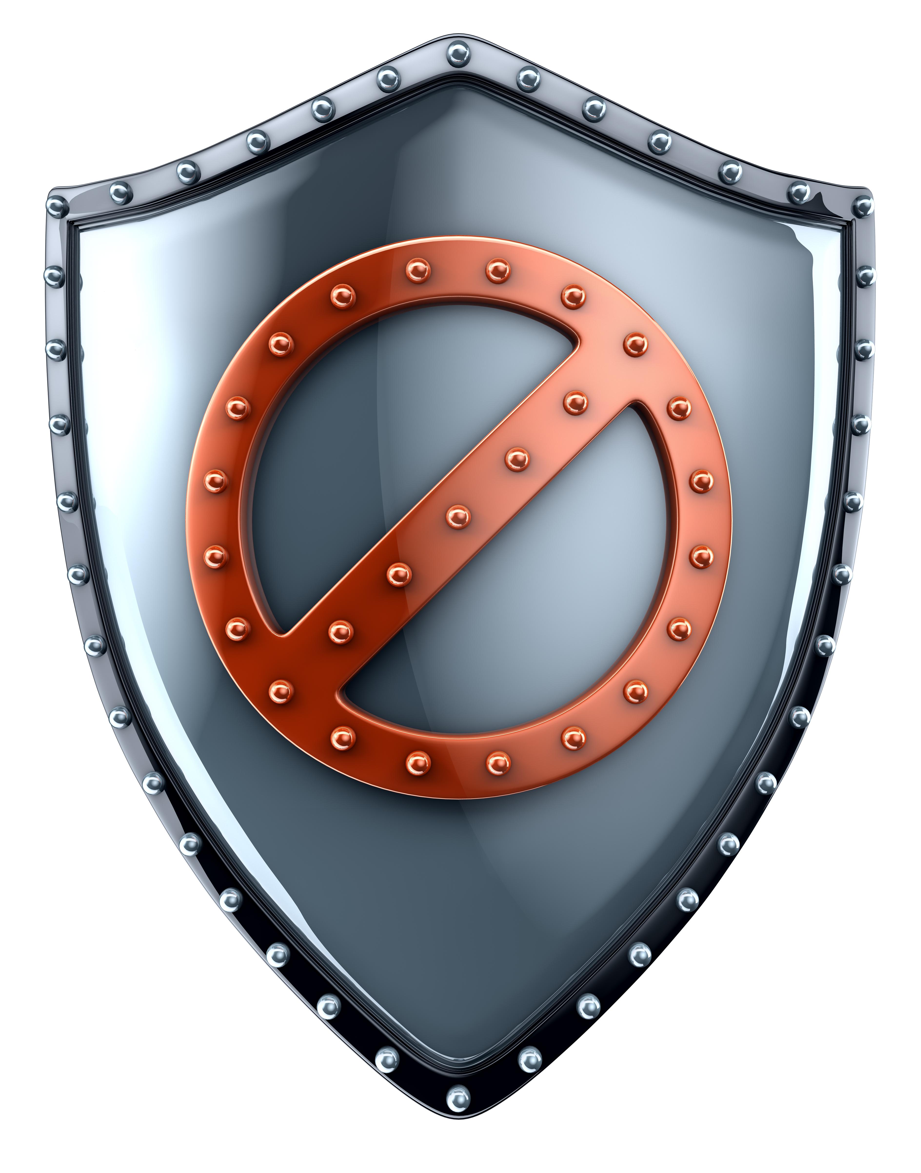 No Entry sign on shield