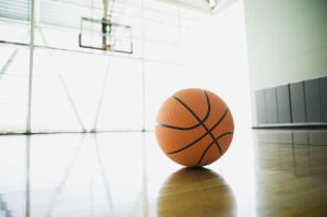 Basketball on court