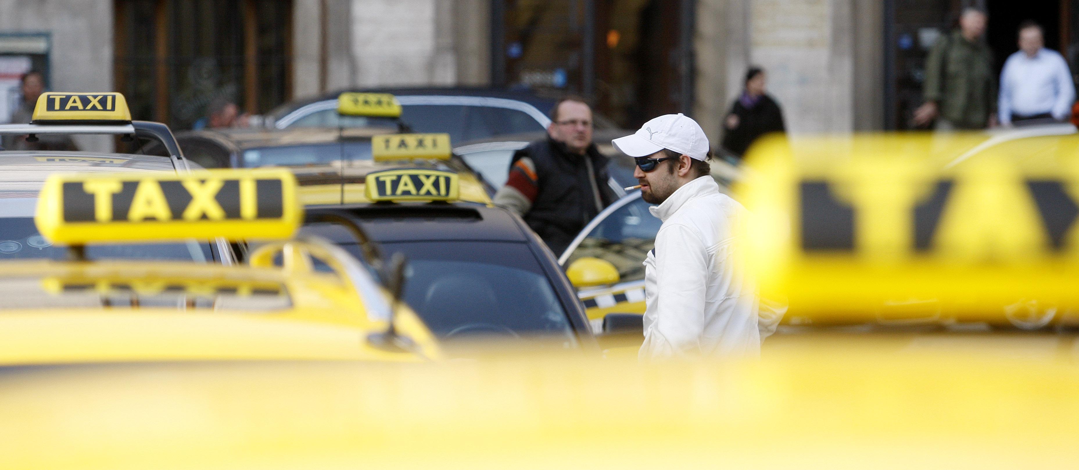 Protest Ride Of Prague Taxi Drivers
