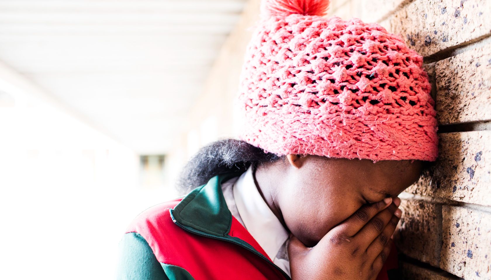 School girl in despair