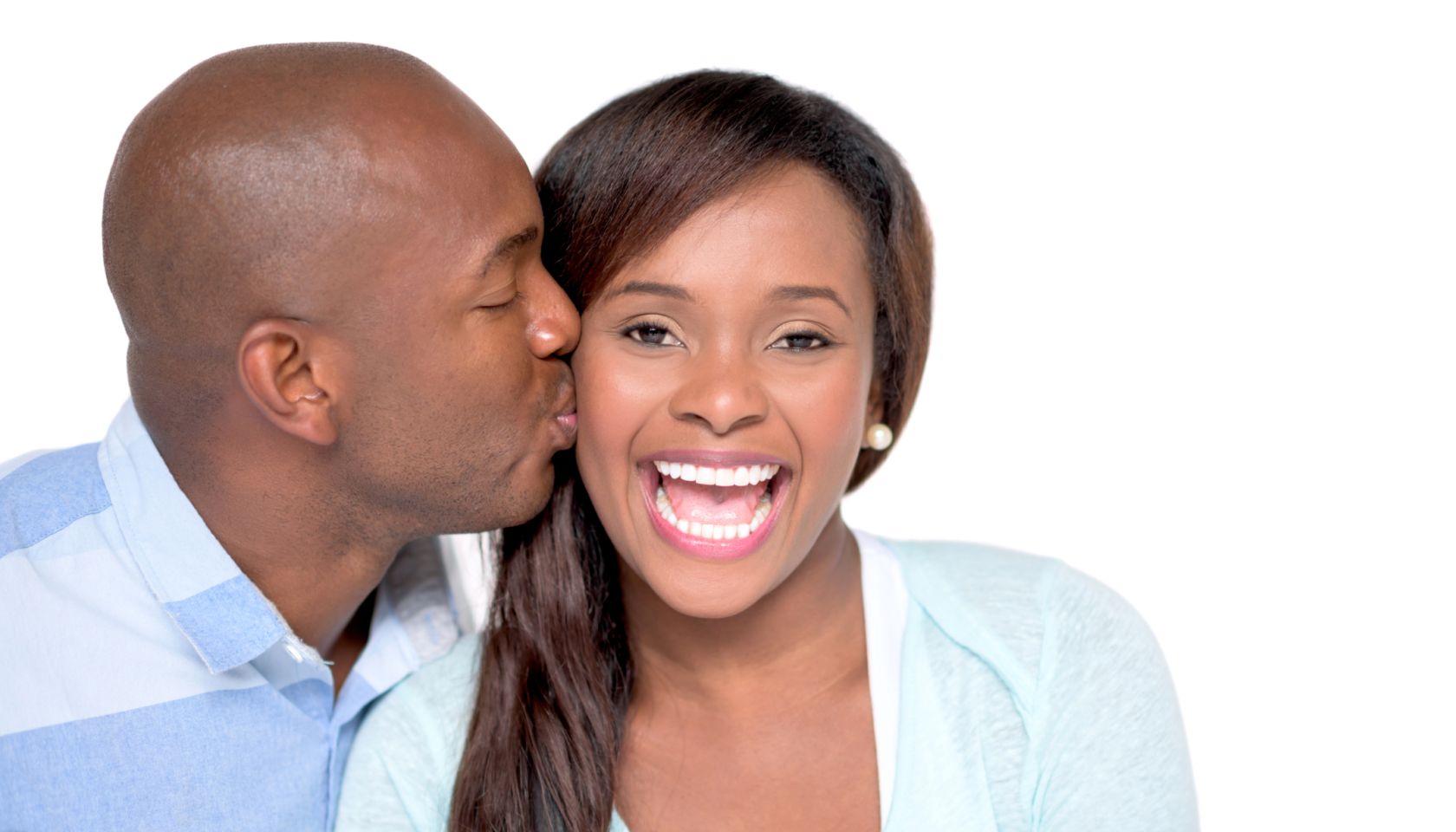 Loving husband kissing his wife