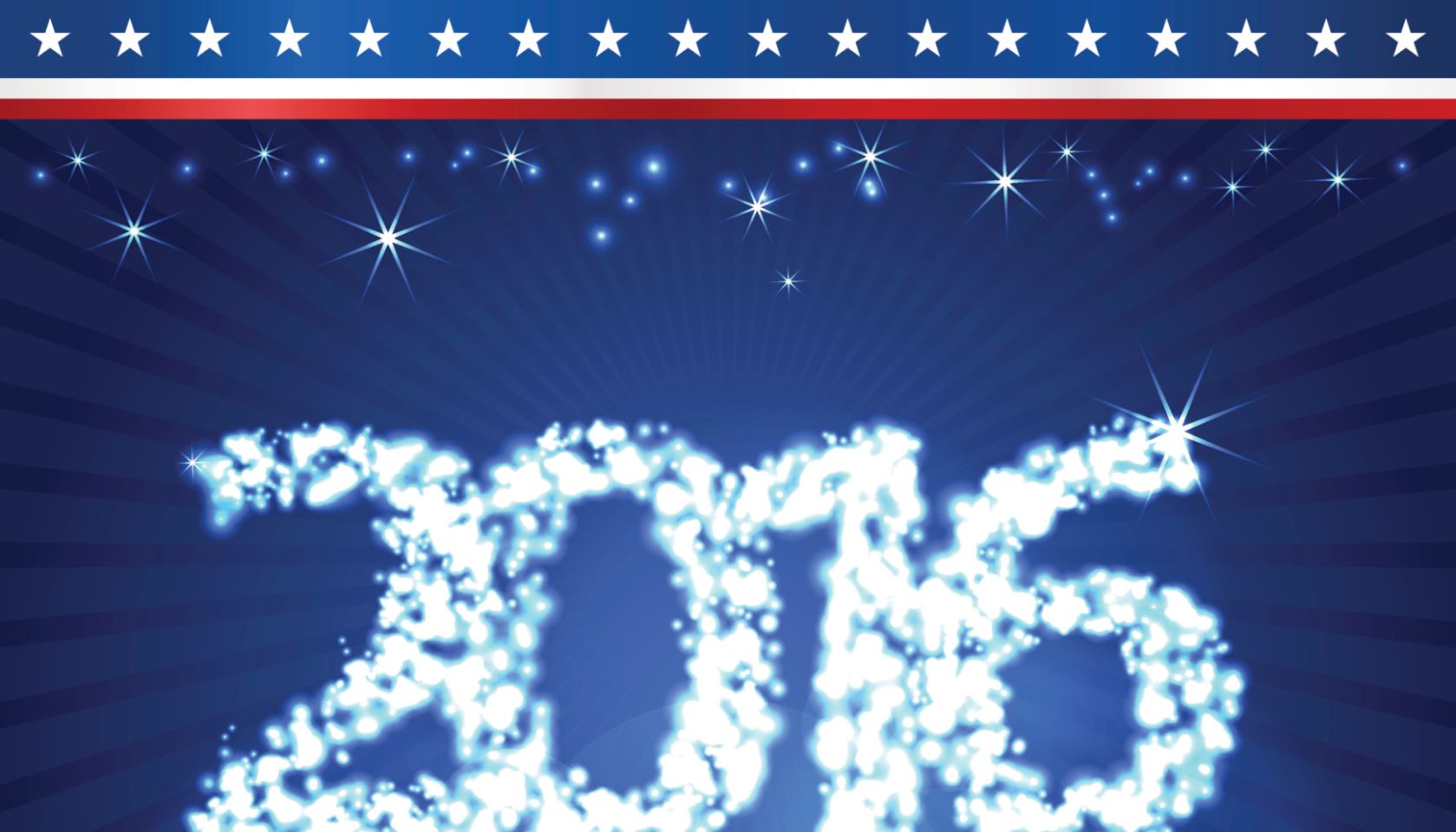 USA 2016 election design template on dark blue rays background