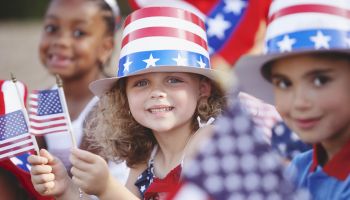 Children celebrating Fourth of July