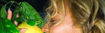 Beyonce smelling a lemon