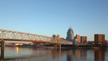Cincinnati skyline at sunrise