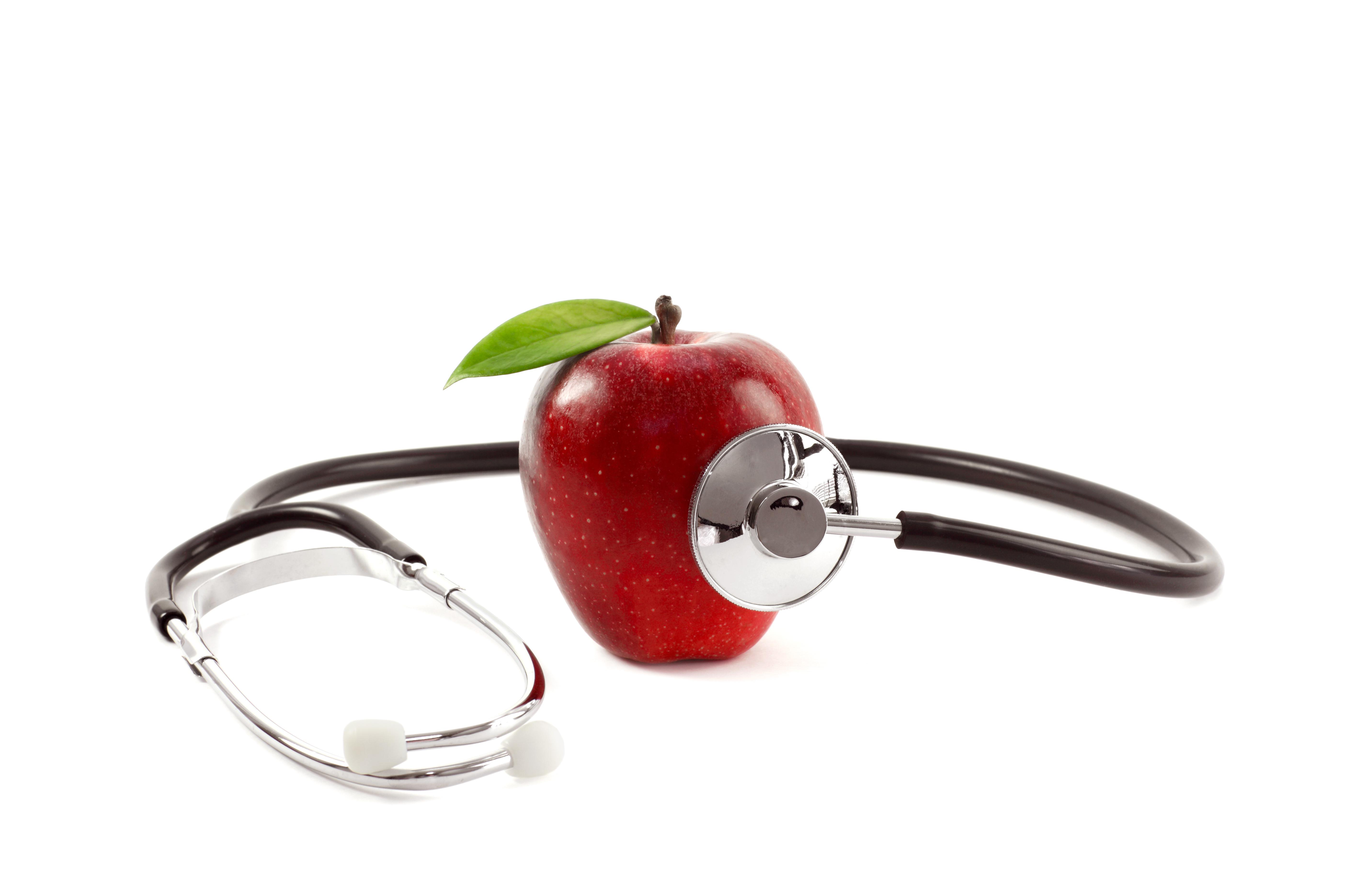 Healthcare Check-up with Apple and Stethoscope
