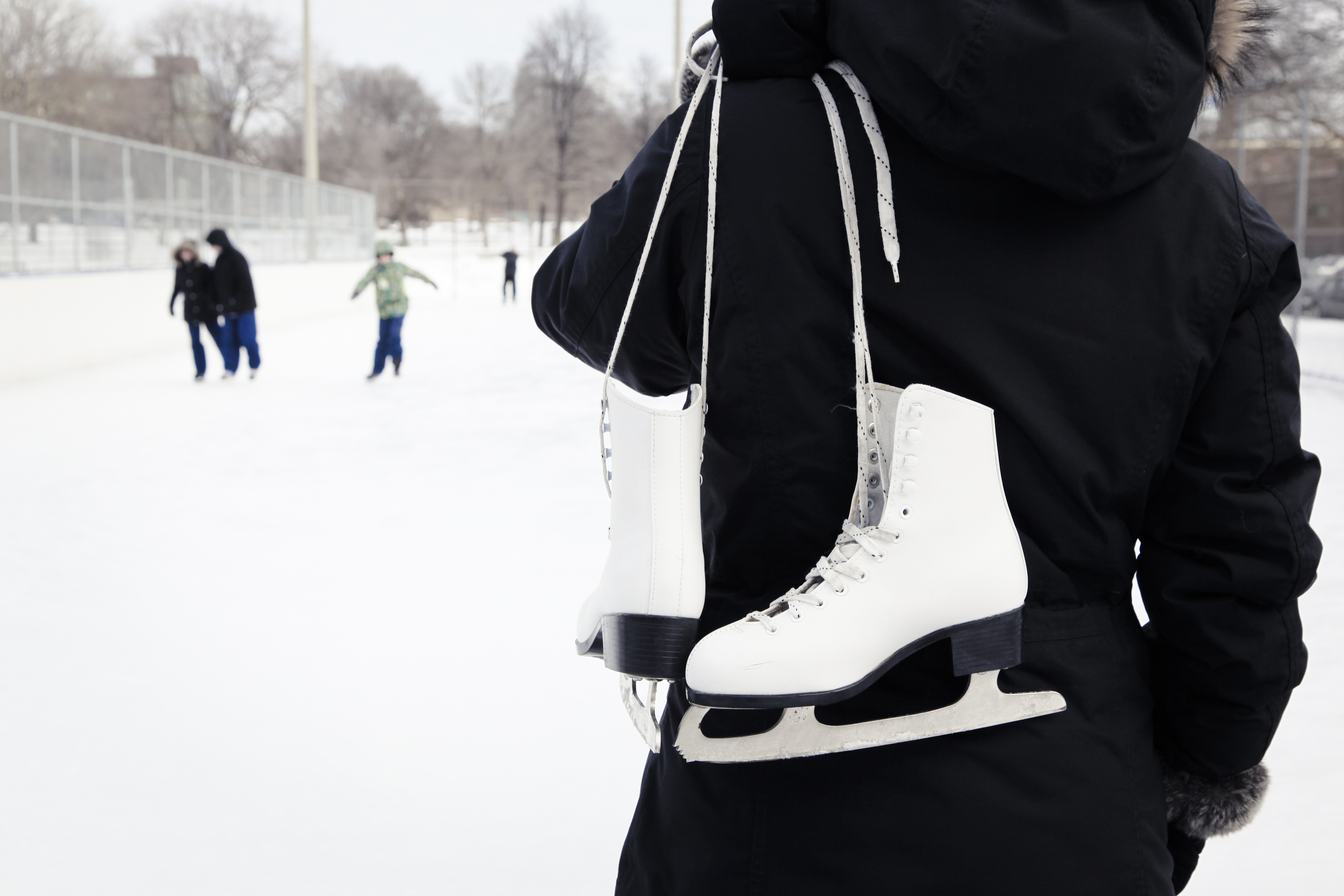 Skater watching others