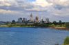 Cleveland skyline on the lake erie shore