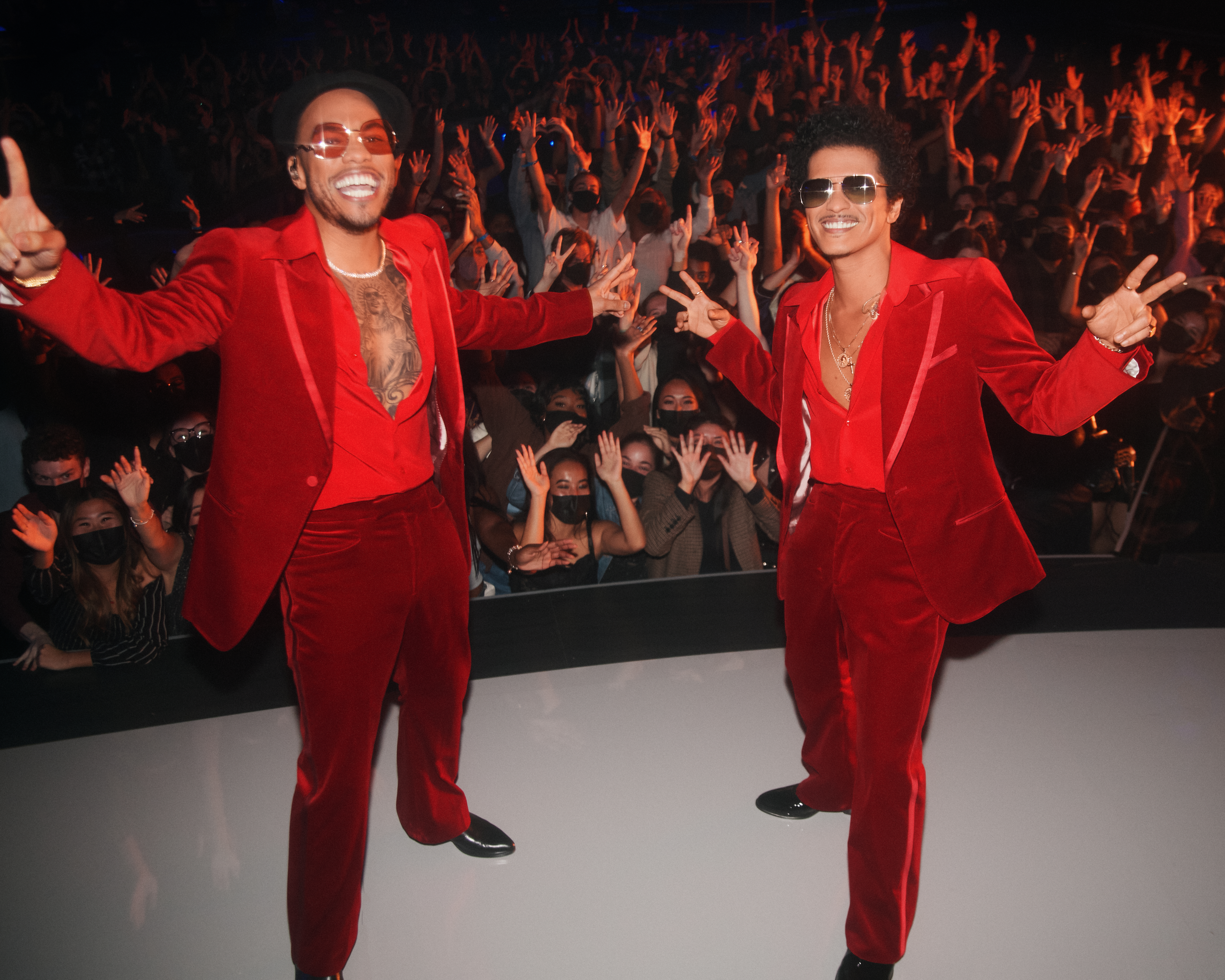 Silk Sonic BTS photos from the 2021 American Music Awards