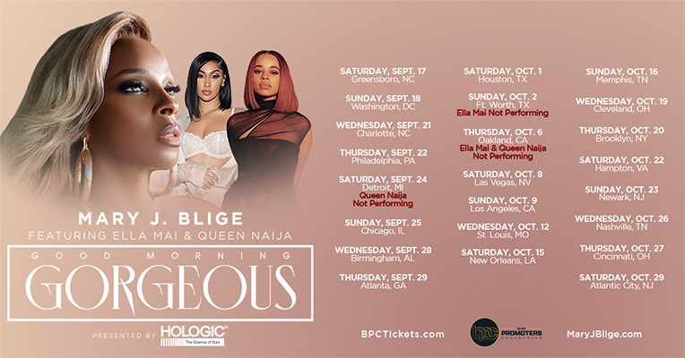 Mary J Blige Good Morning Gorgeous Tour 2022