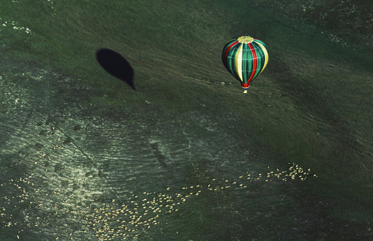 Hot Air Balloons in Flight Through Carmel Valley