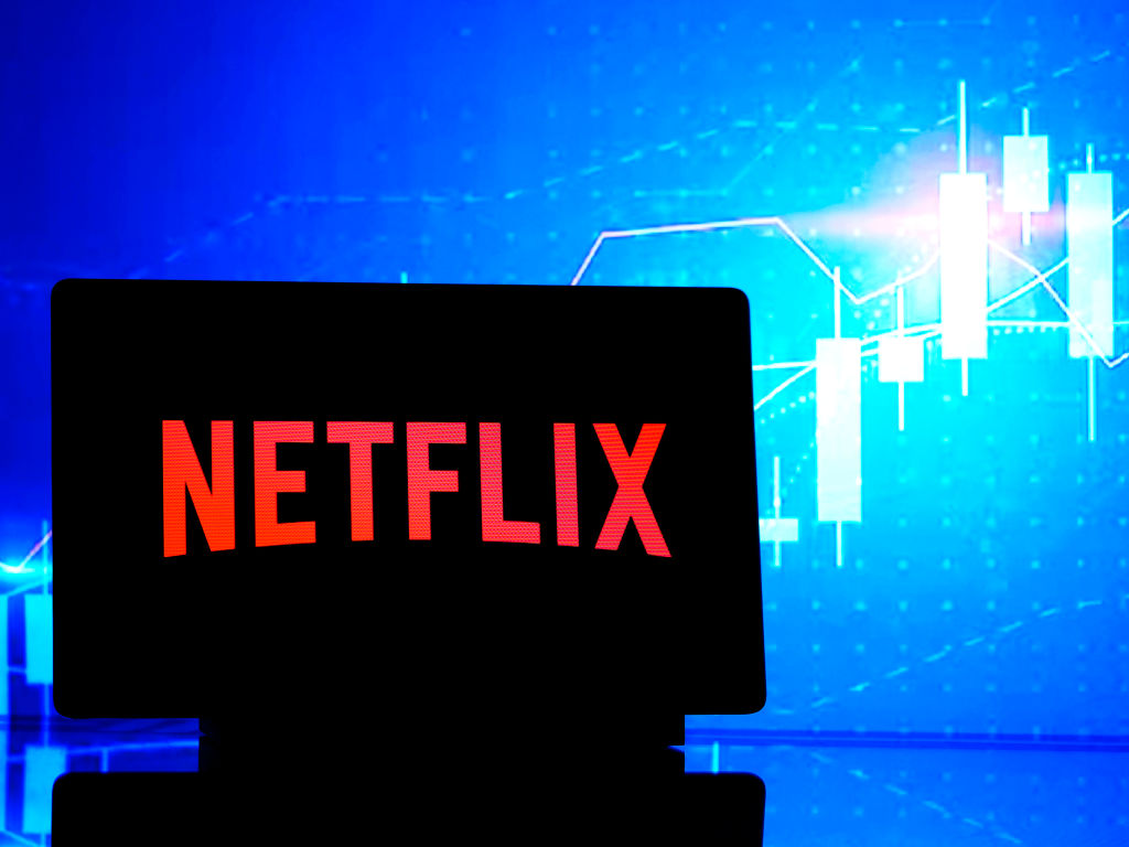 In this photo illustration, Netflix, Inc. logo seen...