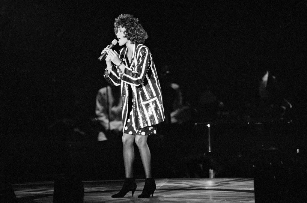 Whitney Houston Performing In Birmingham During Her Moment Of Truth Tour In 1988