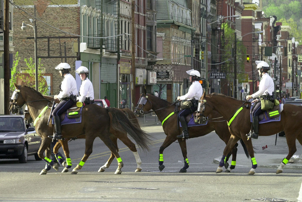 US-RIOTS-MOUNTED POLICE